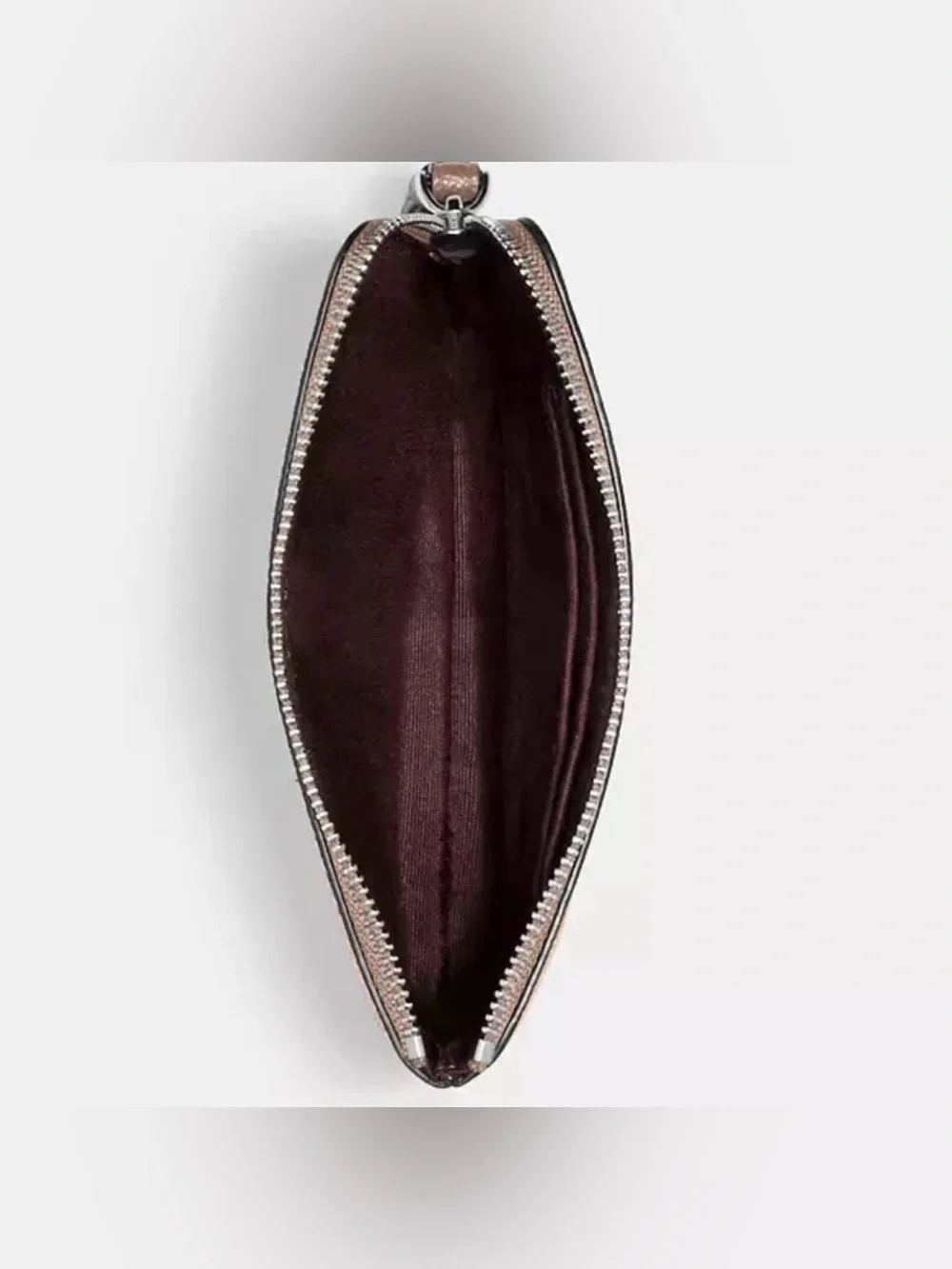 Coach Corner Zip Wristlet NWT Taupe Leather